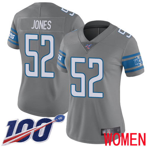 Detroit Lions Limited Steel Women Christian Jones Jersey NFL Football 52 100th Season Rush Vapor Untouchable